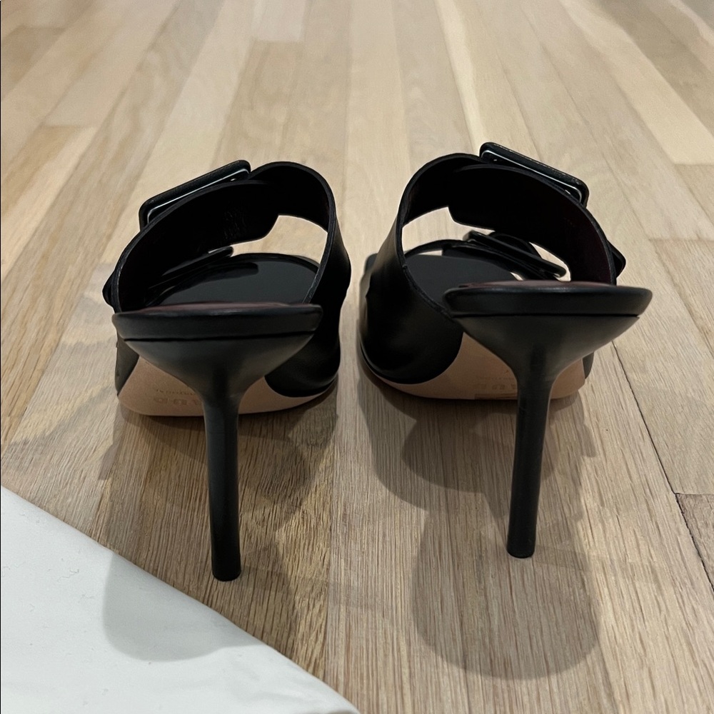 STAUD Black Double-Buckle Leather Remi Heel - Picture 3 of 5